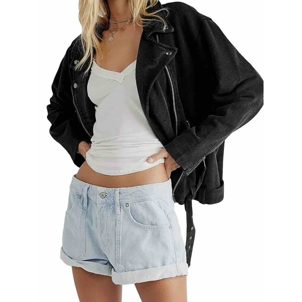 Free People Beginners Luck Slouch‎ Low Rise Short 100% Cotton Blue Size 29 New